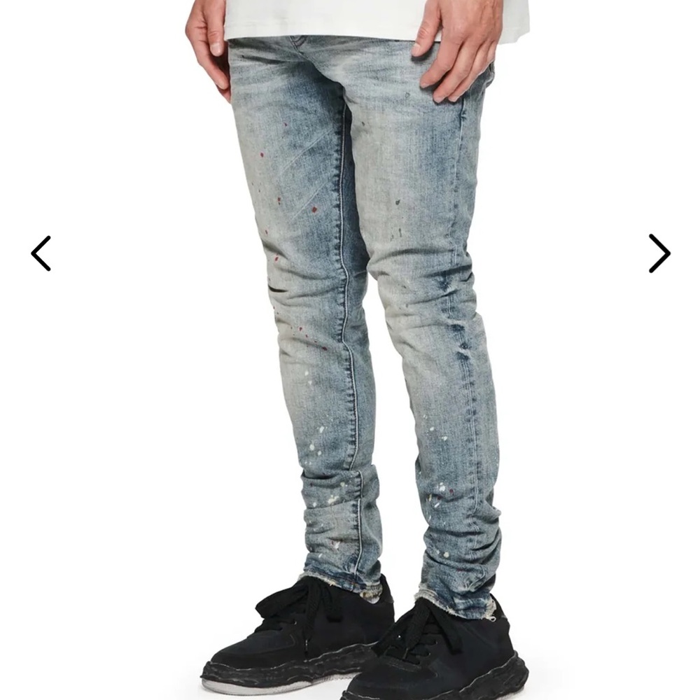 Men's Light Blue Distressed Jeans
